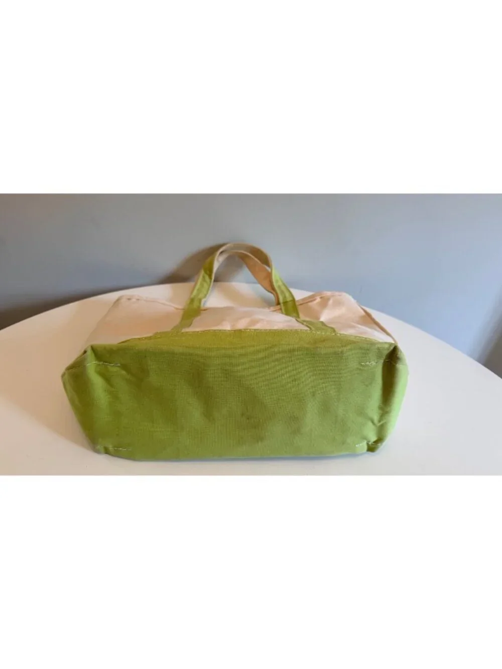 L.L.Bean Boat And Tote Canvas Bag Beige & Green Starfish Embroidery Made In USA - Picture 7 of 15